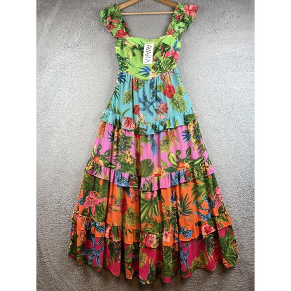 Flying Tomato Dresses & Skirts - Flying Tomato Dress Womens XS Multicolor Floral Tiered Maxi Sundress Tropical